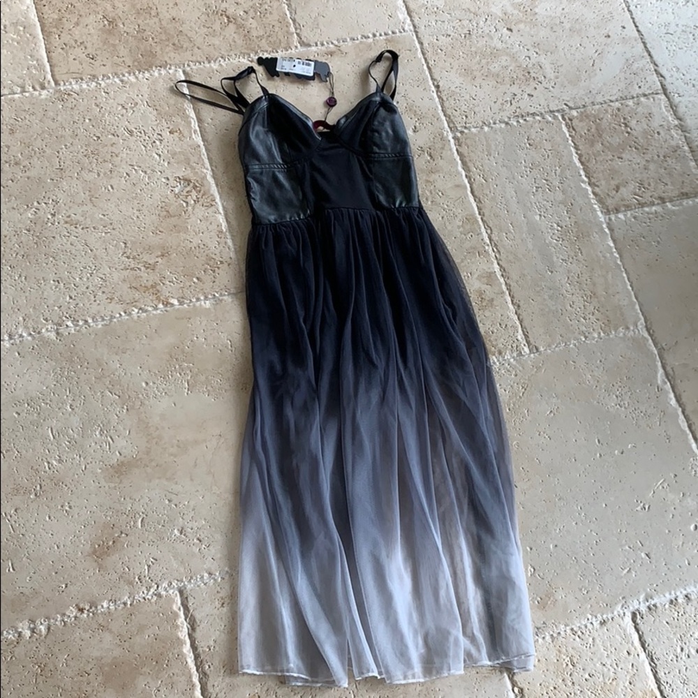 Ombré black and white dress